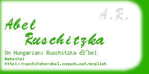 abel ruschitzka business card
